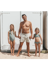 Salted Stories Salted Stories - Zwembroek fijne groene streep - Papa