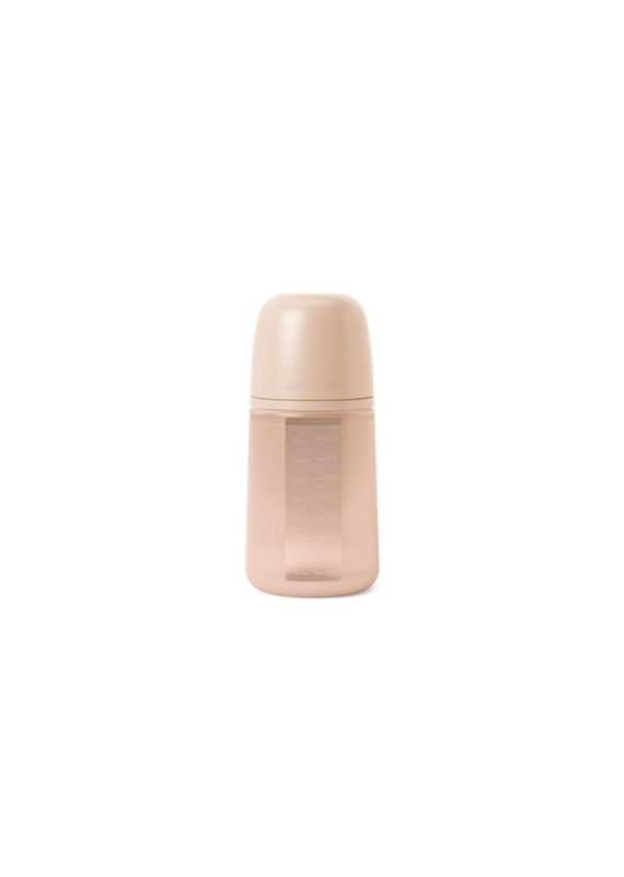 suavinex Siliconen flesje-medium flow-roze-240ml