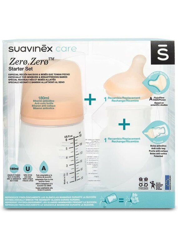 suavinex flespakket zero zero-270ml-met speen en zakje
