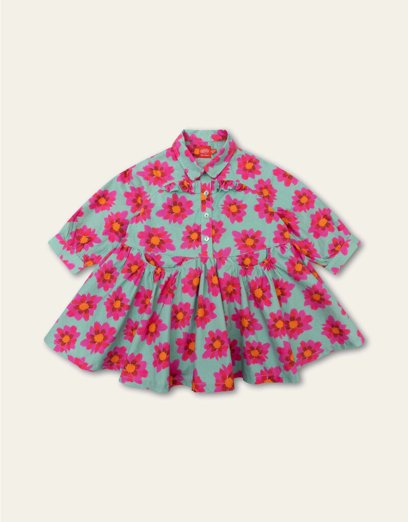 Oilily Oilily - Djuliette Jurk - Blauw/bloemen