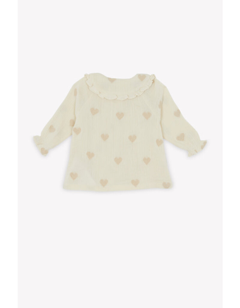 Bonton Bonton - Blouse - Hearts ecru