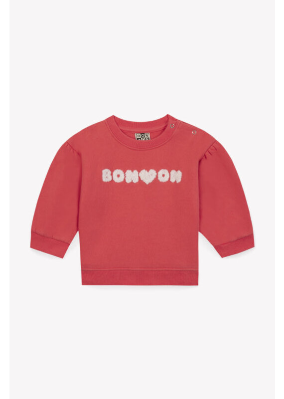 Bonton Bonton - Trui rood/roze - bouclé