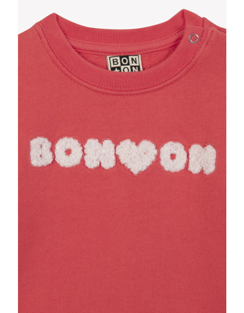 Bonton Bonton - Trui rood/roze - bouclé