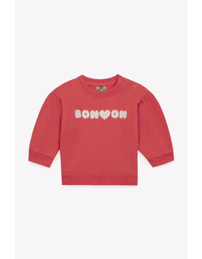 Bonton Bonton - Trui rood/roze - bouclé