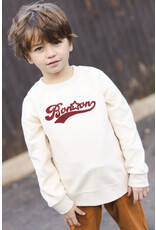 Bonton Bonton -  Trui ecru / roestbruin logo