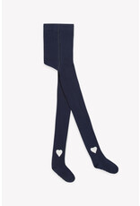 Bonton Bonton - Collants - Donker blauw met lichtblauw hartje