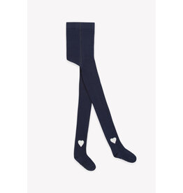 Bonton Bonton - Collants - Donker blauw met lichtblauw hartje