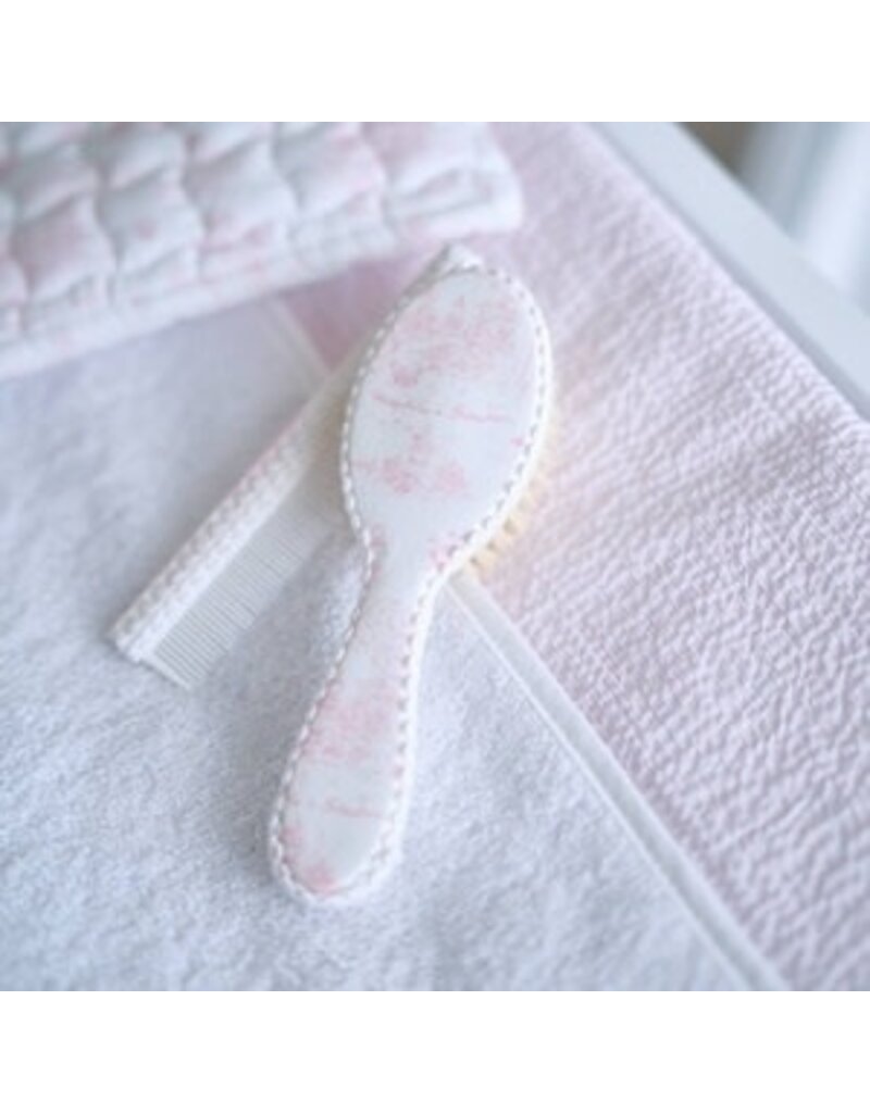 Théophile & Patachou Théophile & Patachou - Kam en borstel + tasje - Pink garden