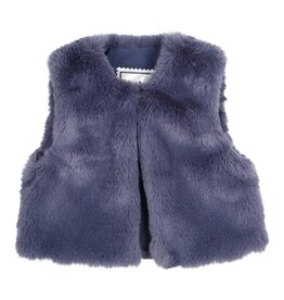 Gymp Gilet Isolde - fake fur girls - donker blauw