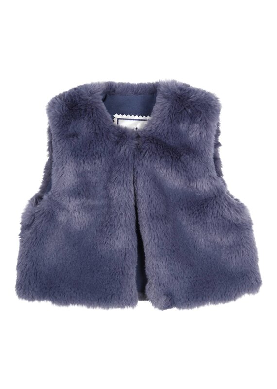 Gymp Gilet Isolde - fake fur girls - donker blauw