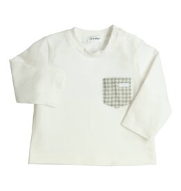 Gymp Blouse - met groen geruit zakje op borst