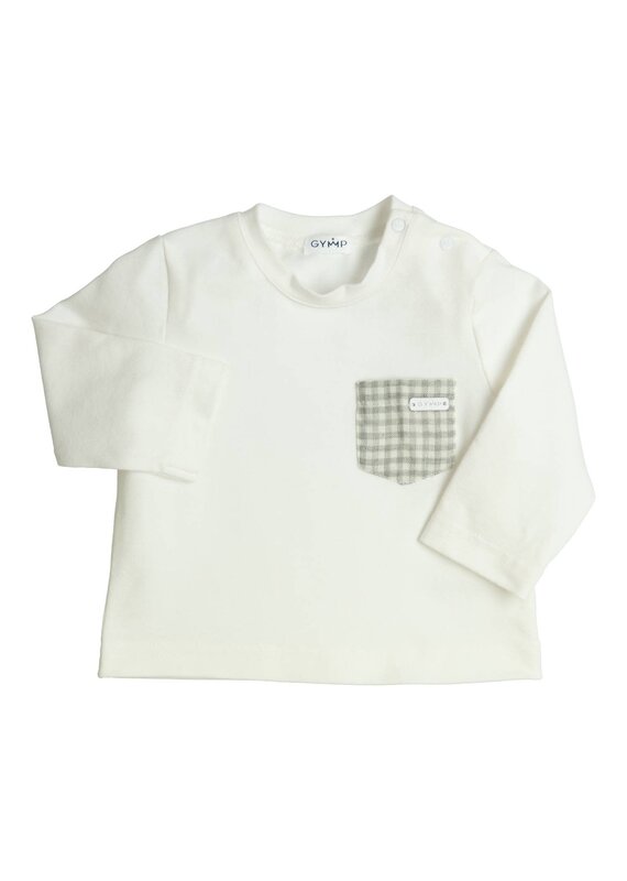 Gymp Blouse - met groen geruit zakje op borst