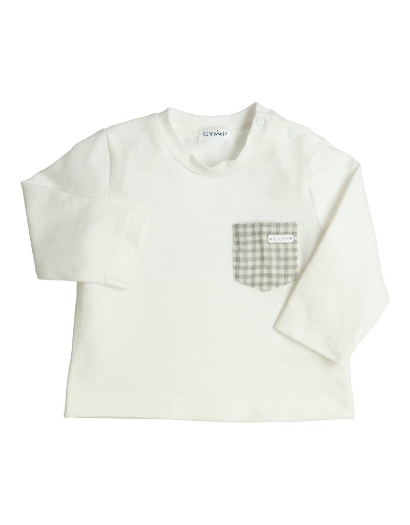 Gymp Blouse - met groen geruit zakje op borst