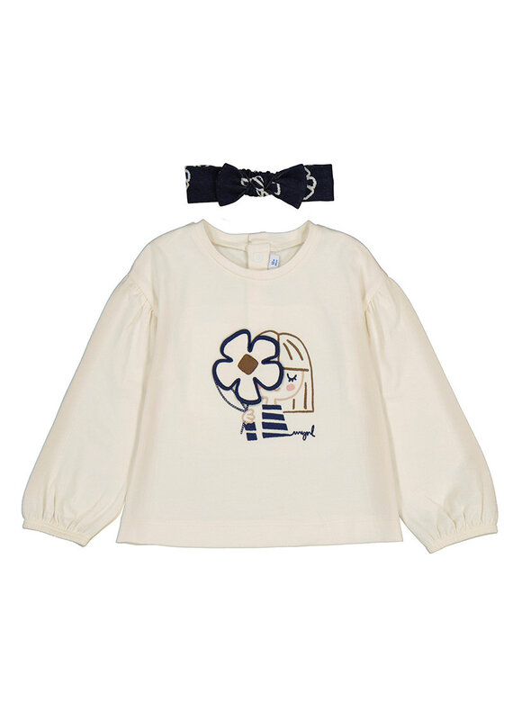mayoral T shirt met lange mouwen  - Flower girl + haarband