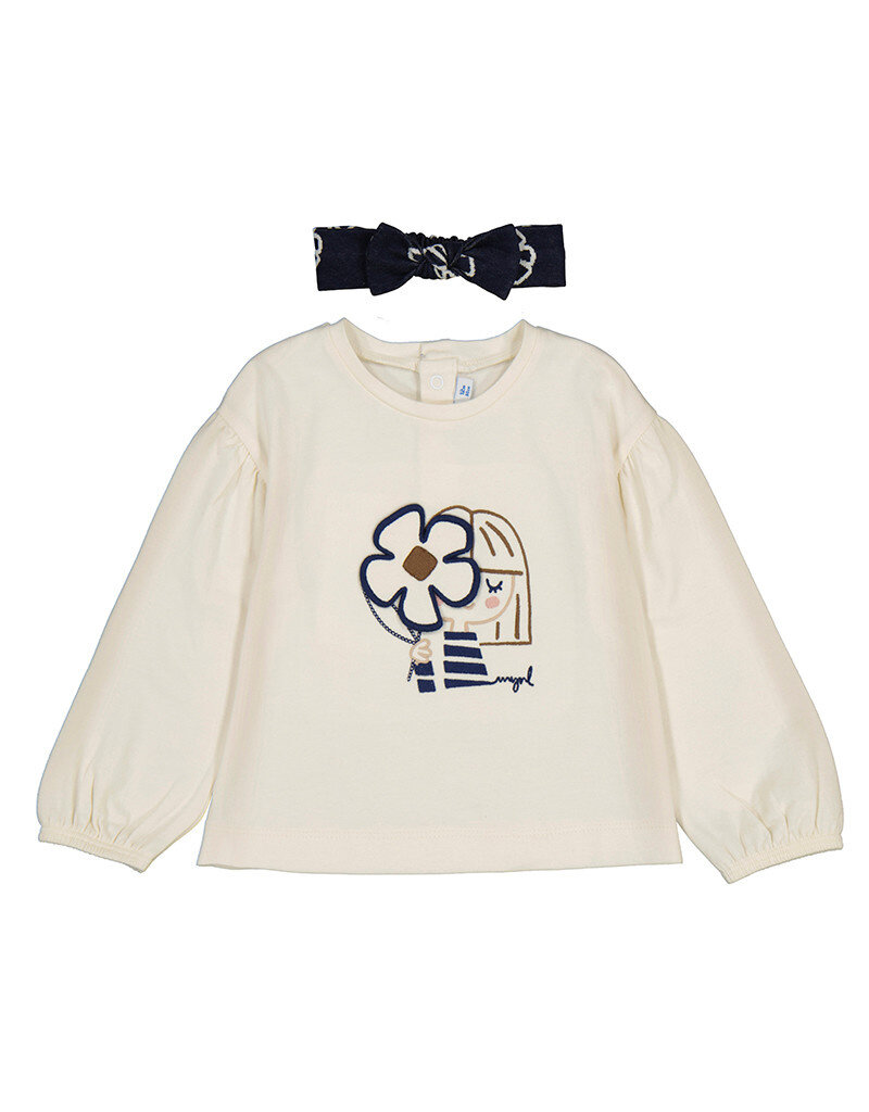 mayoral T shirt met lange mouwen  - Flower girl + haarband