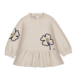 mayoral Kleedje - sweater embroidery flower - zand
