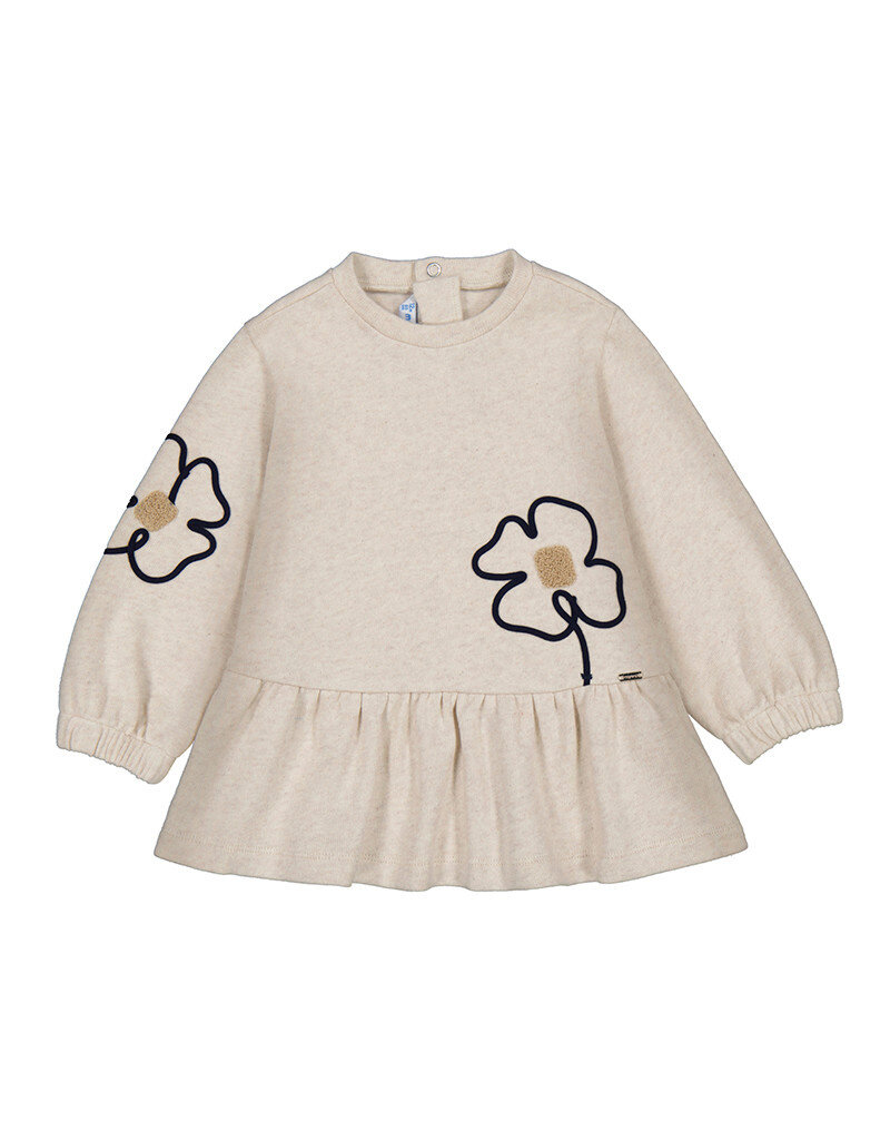 mayoral Kleedje - sweater embroidery flower - zand