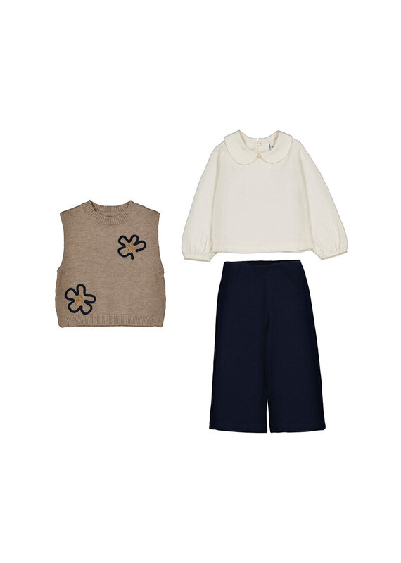 mayoral Set broek, blouse en debardeur - embroidery flower