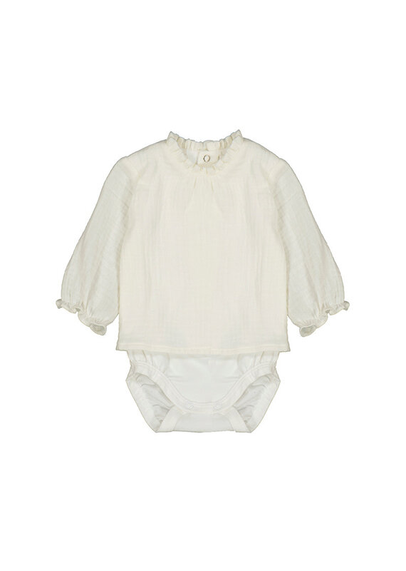 mayoral Body - blouse met opstaande kraag off white