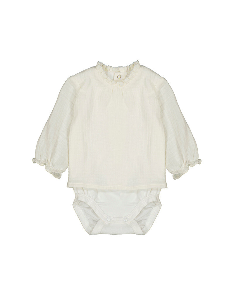 mayoral Body - blouse met opstaande kraag off white