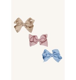 Hust and Claire Set van drie haarstrikken - beige/roze/blauw
