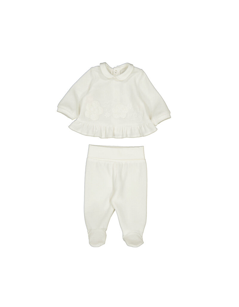 mayoral Tweedelig setje - velours offwhite flowers
