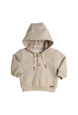 Gymp Sweater met kap en knoopjes-Beige