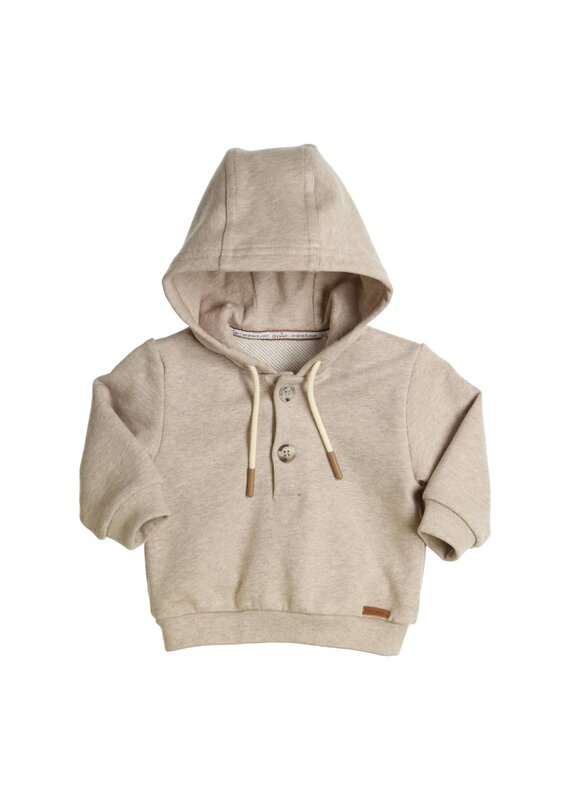 Gymp Sweater met kap en knoopjes-Beige