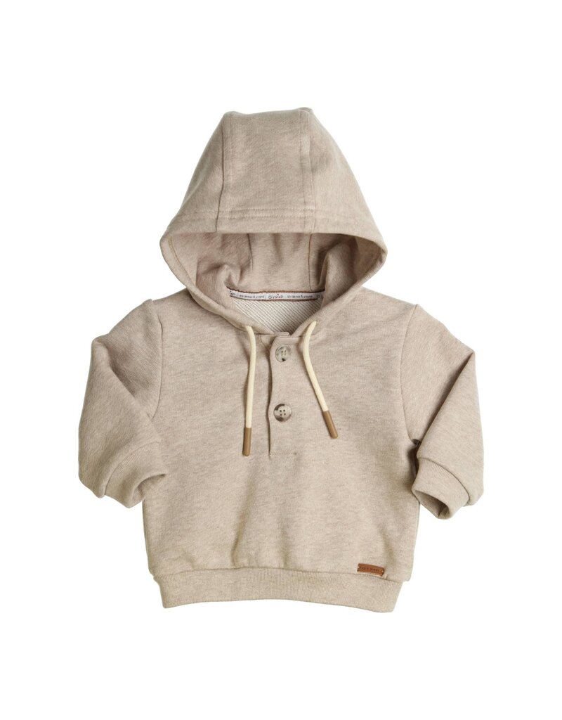 Gymp Sweater met kap en knoopjes-Beige
