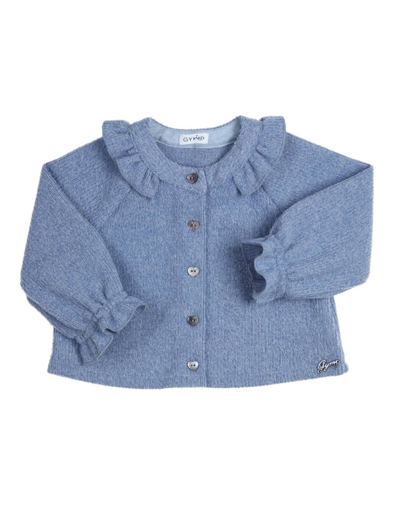Gymp Cardigan-hartjesknoopjes-blauw