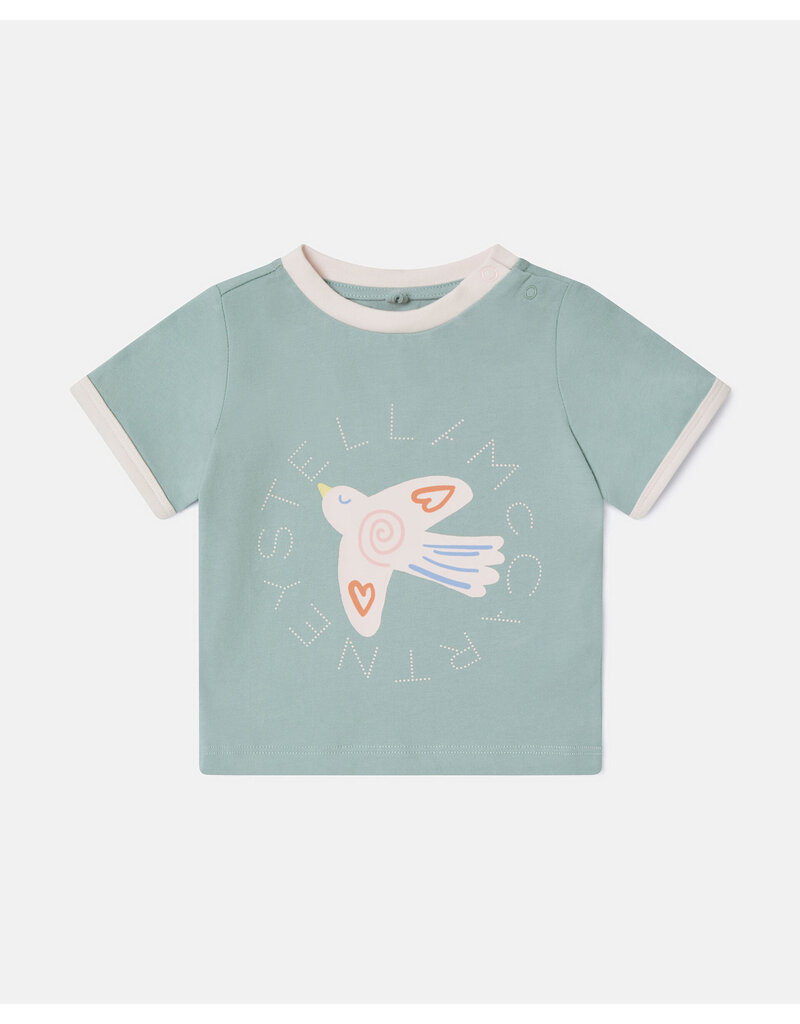 Stella McCartney Stella McCartney - T-shirt Bird sage/pink