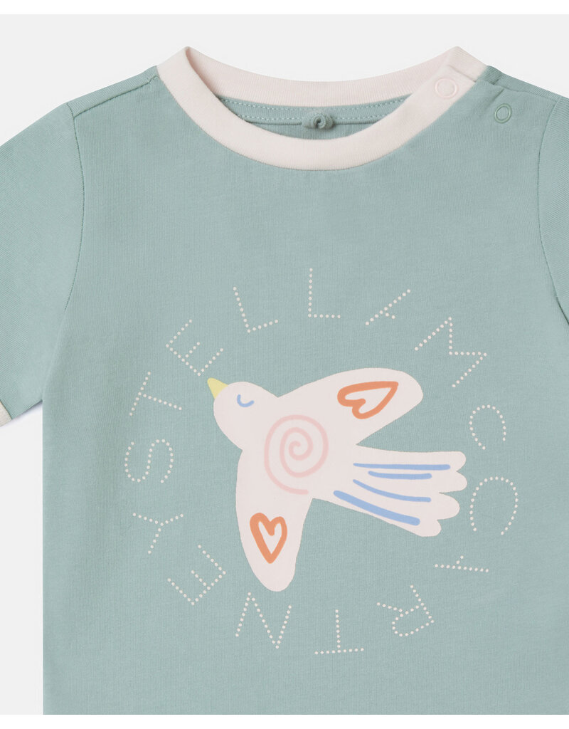 Stella McCartney Stella McCartney - T-shirt Bird sage/pink
