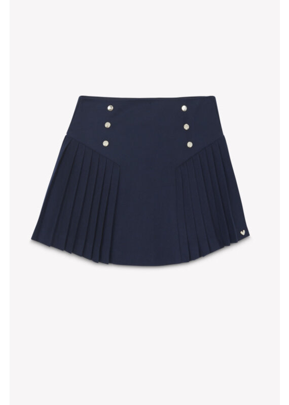 Tartine & Chocolat Tartine et Chocolat - donker blauwe geplooide rok