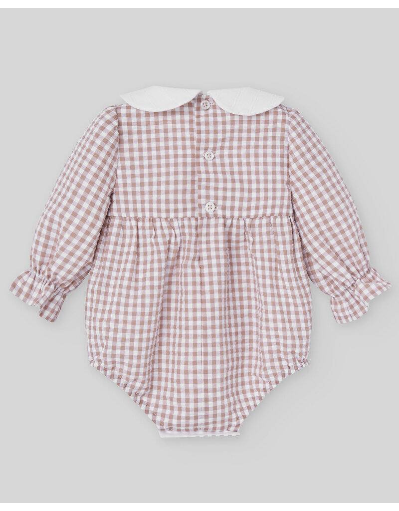 Paz Rodriguez Bloomer met kraagje-geruit-Lichtbruin/wit