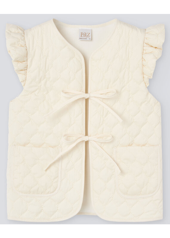 Paz Rodriguez Paz-vestje met strikken-cream