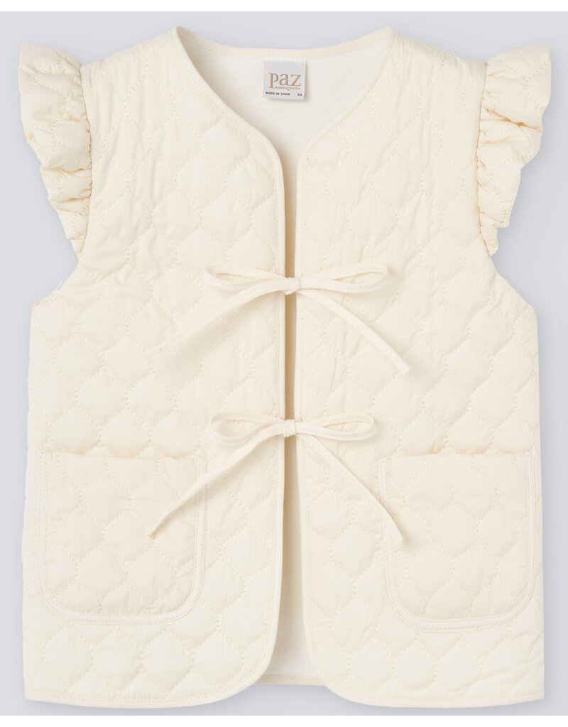 Paz Rodriguez Paz-vestje met strikken-cream