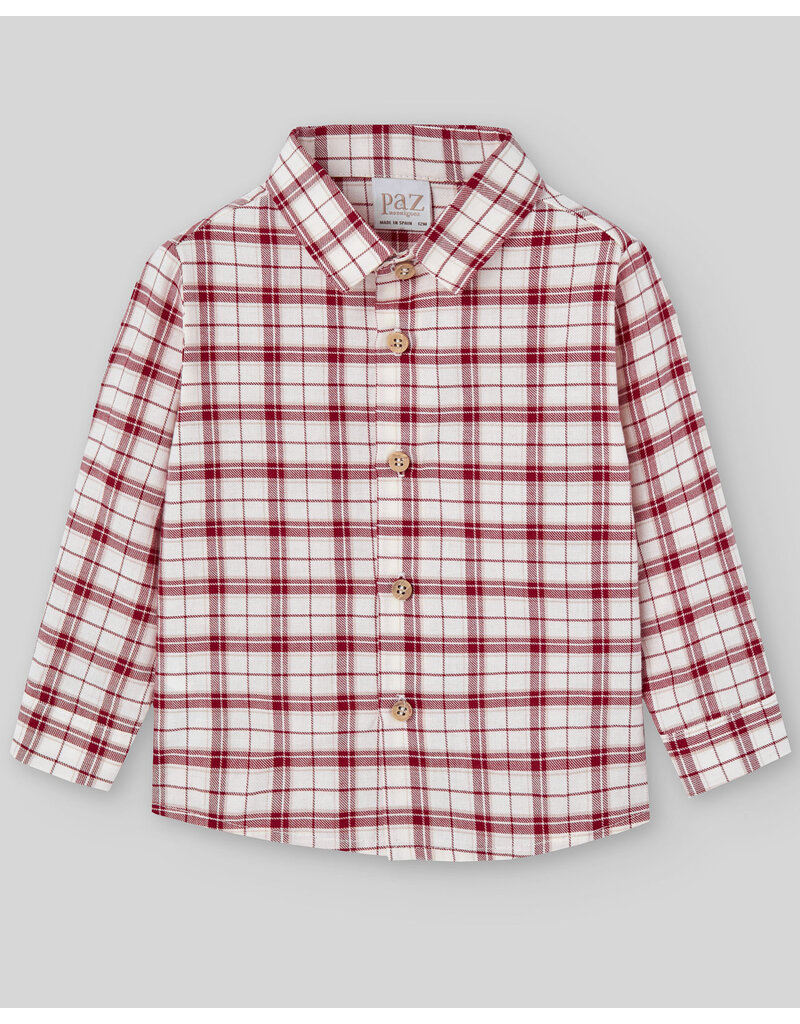 Paz Rodriguez Geruit hemdje- Acebo-rood/wit