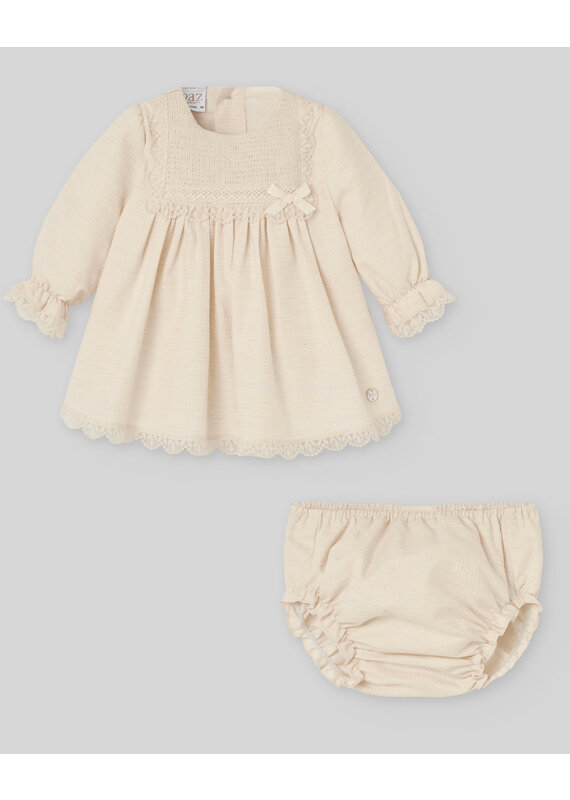 Paz Rodriguez Paz-Set jurk met bloomer-BEIGE