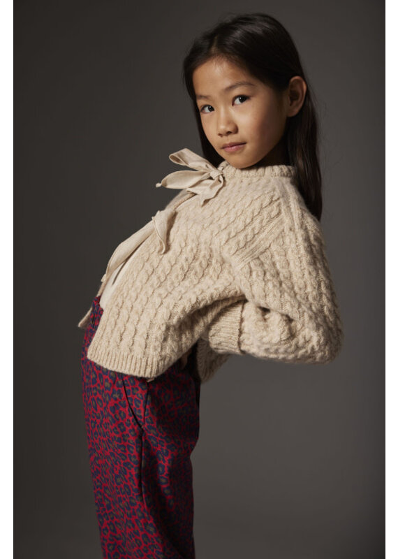 Cozmo Cozmo -  Tricot bows cardigan  -  beige