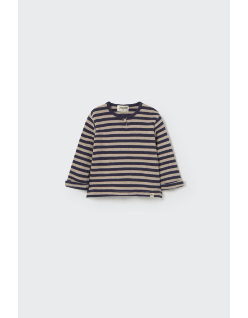 Cozmo Cozmo - soft striped sweater - blauw