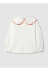 Laranjinha Laranjinha - Blouse Julie - kraag rood