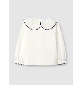 Laranjinha Laranjinha - Blouse Vivianne - kraag blauw
