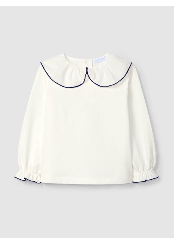 Laranjinha Laranjinha - Blouse Vivianne - kraag blauw