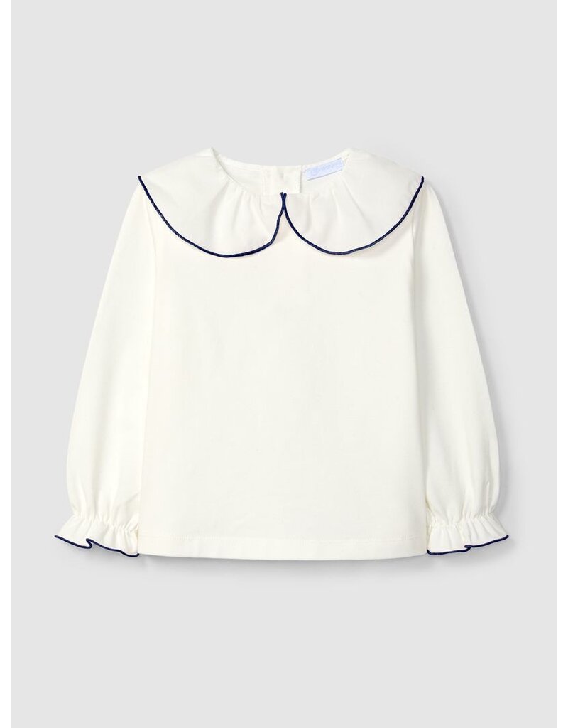Laranjinha Laranjinha - Blouse Vivianne - kraag blauw