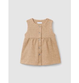 Laranjinha Laranijnha - Jurk met visgraat motief - beige