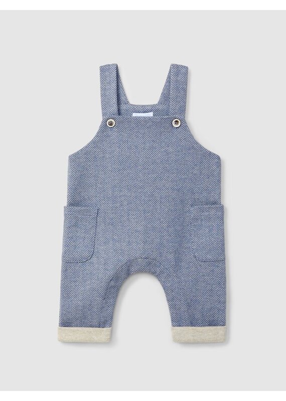 Laranjinha Laranjinha - Salopette boys - Visgraatmotief - blauw