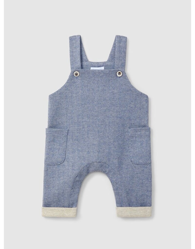 Laranjinha Laranjinha - Salopette boys - Visgraatmotief - blauw