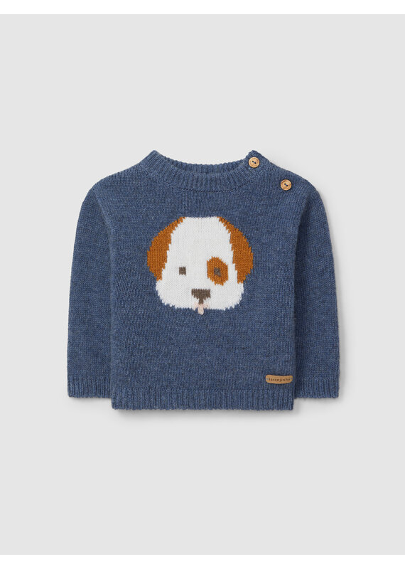 Laranjinha Laranijnha - Trui met hond - blauw