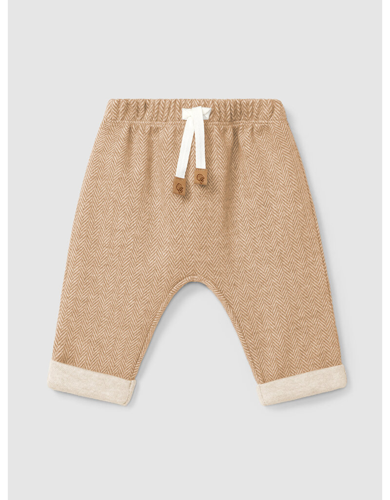 Laranjinha Laranjinha - Broek visgraatmotief - beige
