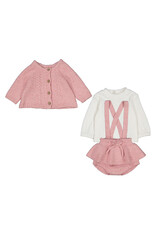 mayoral Mayoral-set met bloomer, trui en cardigan-roze/wit
